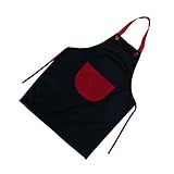 BRIGHTFUFU 1 Stück Künstlerschürze Schürze Mit Tasche Schürzen Für Kunstmalerei Malschürze Kinderschürze Black