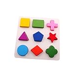 Mikinona 2 STÜCK Lernspielzeug Holzpuzzle Geometrische Formen Erkennen Formzuordnung Frühes Lernspielzeug Kreative Steckpuzzle für Jungen und Mädchen zur Feinmotorik und Kognitiver