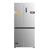 Cecotec Kühlschrank 4 Türen 436L - Bolero CoolMarket 4D 436 Inox E. 183 cm Höhe und 83,6 cm Breite, Inverter Plus Kompressor, Total No Frost, Türalarm, Schnellkühl- und Gefrierfunktion, MultiAirFlow