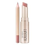 Lipliner mit Antihaftbeschichtung, Lippenstift-Set, 12 Farben, neutraler Lipgloss (J, Einheitsgröße)