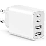 USB C Ladegerät, 45W USBC Netzteil für iPhone 17 16 15 14 13 12 11 Pro Max Air, Samsung, Schnellladegerät 4 Ports Mehrfach Schnellladeblock mit USB-C+USB-A Wandstecker Multiport Stecker Typ C Romalux
