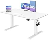 Devoko Höhenverstellbarer Schreibtisch, Elektrischer Schreibtisch Höhenverstellbar Tisch, Steh-Sitz Bürotisch, Computertisch mit Memory-Funktion, Stehpult, Standing Desk, Bürotisch,120 x 60 cm,Weiß