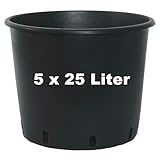 samenfritze 5X Pflanzcontainer 25 Liter Ø 35 cm - Blumentopf, Pflanztopf, Pflanzkübel, ideal für Gemüse und Blumen, Pflanzgefäß