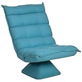 HOMCOM Bodenstuhl 360° drehbar Bodensessel mit Verstellbarer Rückenlehne gepolstert Relaxsessel zum Fernsehen, Lesen Meditationsstuhl Lazy Sofa Lesesessel für Meditation Yoga Blau