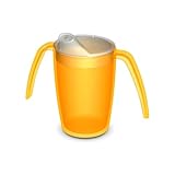 Ornamin 2-Henkel-Becher mit Schnabelaufsatz, gelb-transparent