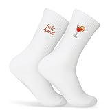 slothbyte Aperol Socken Aperol Geschenk Festtagsgeschenk 36-42 Baumwolle für Damen Herren Lustige Tennissocken Sportsocken Crew Socks Accessoires