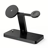 Induktive Ladestation für Phone und Apple Watch, 3 in1 Wireless Charger für Phone 16/15/14/13/12/11/Pro/Max/X/8/Plus, Handy Ladestation für Apple Watch 10/9/Ultra/8/7/6/SE/5/4/3/AirPods Pro 4 3 2