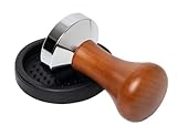 Jarvins Tamper [58mm] für Siebträger inkl. Tampermatte | Kaffeestampfer mit hochwertigem Echtholzgriff und Edelstahl | Voller Kaffee-Genuss mit Espresso Stempel | Barista-Werkzeug