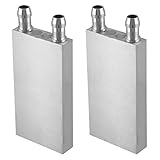 Gbloodst 2 x Kühlblock aus Aluminium und Flüssigwasser für den Kühler des Computers CPU Silber (80 mm)