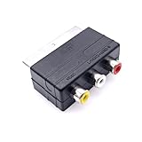 JZK Scart auf 3-Cinch Phono Buchsen Adapter, Scart Stecker auf 3 Cinch Buchsen mit Eingangs-/Ausgangskonverter für PS4 TV DVD VCR