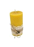 Gerollte Bienenwachskerze aus 100% Bienenwachs - direkt vom Imker - aus Wachsplatten in Handarbeit gefertigt (5cm * 10cm)