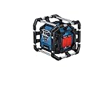 Bosch Professional 18V System Akku Baustellenradio GPB 18V-5 SC (Empfang über DAB+, Bluetooth, FM und AUX, inkl. AUX Kabel, 2x Batterie (AA), im Karton)