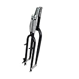 AUTES 66 cm Fahrradgabel, Doppelfedergabel mit 2,5 cm Gewinde, Scheibenbremse, schwarz, 66 cm, klassische Doppelfedergabel für Cruiser Chopper Bike