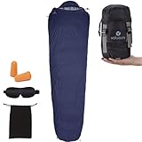 valuents Outdoor Daunenschlafsack 215cm– Ultraleicht und warm – Füllung: Entendaunen (190g) – down Sleeping Bag – kleines Packmaß +Plus: Schlafmaske & Ohrstöpsel