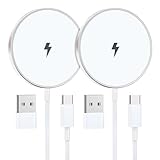 2Pack Mag-Safe Ladegerät 2M, 15W Wireless Charger für iPhone 16/15 Pro Max/15 Plus/15 Pro/15/14/14 Plus/13/12,Induktive Ladestation iPhone Kontaktloses Ladegerät Induktives iPhone Ladegerät Kabelloses