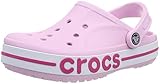Crocs Bayaband Clogs für Damen und Herren mit Fersenriemen für sicheren Halt 42-43 EU Ballerina Pink/Candy Pink