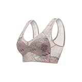 Damen-BH, ohne Bügel, Minimizer-BH, unsichtbar, atmungsaktiv, V-Ausschnitt, sexy, mit Push-Up-Unterstützung, Rücken-BH, verstellbar, Bralette, bequem, große Größe, kaki, L