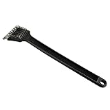 Xavax Grillbürste mit Schaber, 35,5cm (Grill-Reinigungsbürste inkl. Grill-Schaber, Edelstahlborsten, geriffelter Griff, Aufhängeöse, rostfrei) Edelstahlbürste