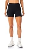 Lavento Damen-Biker-Shorts, nacktes Gefühl, 7,6 cm, 12,7 cm, hohe Taille, ultraweich, Workout, Yoga-Shorts, Schwarz, 34