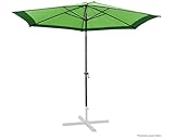 Ondis24 Marktschirm 3 Meter Sonnenschutz Sonnenschirm 300 cm rund mit Kurbel, UV 50, zweifarbig, Grün