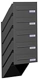5er Fünffach Mauerdurchwurf Briefkasten für Mehrfamilienhaus oder Büro Briefkastenanlage zum Einmauern für 5 Familienhaus 5fach mit Namensschild Anthrazitgrau RAL 7016 Einbaubriefkasten