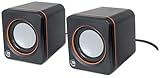 Manhattan Lautsprecher Set (5 Watt, 3,5mm Klinke Stecker, USB-Stromversorgung, für PC, Laptop, Tablet und Smartphone) schwarz/orange, 161435