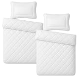 Julido 2er Set, Baby Bettdecke und Kissen Set 100x135 cm+40x60 cm – Kinderbettdecke 550g & Kinderkissen 150g, Mikrofaser Weiß, 90° Maschinenwaschbar, Oeko-Tex Zertifiziert, Atmungsaktiv & Pflegeleicht