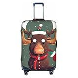 Funny Christmas Elch Head Print Trolley Koffer Schutzhülle Hohe Elastizität Stoff Trolley Koffer Abdeckung, Weiss/opulenter Garten, X-Large