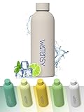 WATERSY Thermosflasche 500ml Edelstahl Trinkflasche, BPA-freie Water Bottle Auslaufsicher Wasserflasche Sport Thermoskanne 24h Kalt & 12h Warm ideal für Schule,Büro,Sporthalle, Mandelmilch