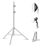NEEWER Verbesserter 75'/190cm Lichtständer Licht Stativ Edelstahl federbelastet, faltbares Fotostativ mit stärkeren Rohrverbindungen für Strobe Softbox LED Ringlicht, max. Last 13,5lb/6,5kg, ST-190SS