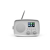 MEDION Internetradio mit DAB+ IRE-1 (DAB Plus, WLAN, UKW Radio, Bluetooth, Spritzwasserschutz, Teleskopantenne, Spotify Connect, Wecker, Schlummerfunktion, Einstellbarer Display-Dimmer) grau