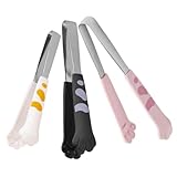 GALPADA 3 Teiliges Salatzangen Set Mit Katzenkrallen Grill Vorspeisenzieher Fritteuse Eiszange Mini Zuckerzange Katzenteller Marshmallow Pinzette Griffe Toaster