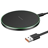 Kabelloses Induktionsladegerät Schnellladepad mit QC3.0 USB‑C, 35W Handy‑Induktionsladegeräte,Wireless Charger kompatibel mit i Phone 16/15/14/13/12 Serie, Air-Pods 4/3/2, Sam-Sung Ga-laxy