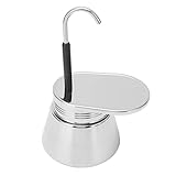 Grcfumo 1 Stück Mokkakanne mit Einzelrohr, Espressokannen für den Herd, Mokkakanne mit Einzelauslauf, Edelstahl, Handgieß-Latte, klassische Kaffeekanne für das Home Office (50ml)