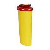 Abwurfbehälter für Kanülen & Spritzen | Durchstichsichere Kanülenbox | 200 ml | Quickbox Gelb mit rotem Deckel