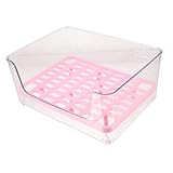 YARNOW Haustier Töpfchen Wurf Katzenstreu Erzogen Katzentoiletten Mülleimer Verklumpung Der Streu Halbgeschlossene Katzentoilette Drinnen Tablett Kätzchentoilette Rosa Acryl