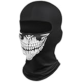 DiULi Balaclava Sturmhaube für Damen Herren, Gesichtsmaske Atmungsaktiv UV-Schutz Winddicht, Elastisch Helm Liner für Motorrad Fahrrad Ski Snowboard Outdoor Sports, Totenkopf
