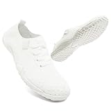 UNQWQZ Laufschuhe Turnschuhe Damen Leicht Sportschuhe Outdoor Sneaker Damen Hallenschuhe Sommerschuhe Bequem Straßenlaufschuhe Jogging Fitness Schuhe Weiss 36