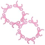 BESTYASH 10 Stück Kleine Rosa Bügelbilder Schleifen Patches Bestickte Applikationen zum Aufbügeln für Kleidung Rucksäcke DIY Jeans Jacken Hüte Zubehör