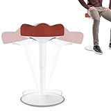 FIVMEN Ergonomischer Stehhocker Höhenverstellbar 57-82 cm Sitzhocker Bürohocker Stehhilfe mit Schwingeffekt Wackelhocker Sattelhocker Arbeitshocker für Zuhause und im Büro, Orange