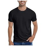 Tshirts Herren Rundhals Kurzarm Atmungsaktiv T-Shirts Muscleshirts Klassische Tshirts Einfarbig Tshirt Freizeitshirt Basic Tops Lose Sportshirts Mode T-Shirt Baumwolle Tee Shirts