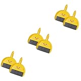 FRCOLOR 6 Sätze Mini-Besen-Set Fußleiste Handhaben Handfeger Und Schaufel Vakuum Fegen Tür Schneebesen Bausatz Lösung Reiniger Sauber Nachfüllungen Staubwanne Reinigen Das Haustier Yellow