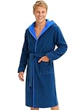 Morgenstern Bademantel mit Kapuze Kinder & Teenager Jungen Mädchen 100% Baumwolle Frottee OEKO-TEX® Kinderbademantel Morgenmantel 15-16 Jahre, Größe: 170-176, Blau