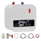 Untertischboiler 15 Liter Niederdruck, Elektrischer Durchlauferhitzer, 230V 1500W Warmwasserspeicher LED-Digitalanzeige Küche Warmwasserboiler, für Küchenspüle, Wachbecken