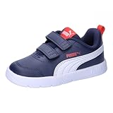 PUMA Unisex Baby Courtflex V3 V Inf Sneaker, Navy White Red, 26 EU