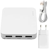 Boddceto Kabelgebundener Printserver Verbindet 3 USB-Drucker Gleichzeitig. Sharer-Standard 100M-Netzwerk für WiFi/BT4.0 EU-Stecker