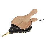 Blasebalg Kamin - 38×17cm Holz Blasebalg - Blasebalg Grill - Kamin Gebläse Grillgebläse mit Lederband - Grillblasebalg Handblasebalg Kaminbalg für Grill Kamin Grill Ofen Holzofen Draussen Camping