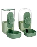 QWORK® Futterautomat für Kleine Haustiere, Automatisch Futterspender 870ml und Wasserspender 800ml für Igel, Kaninchen, Hühner, Kleine Katzen und Hunde