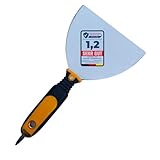 BACHSAM® Edelstahl Fugenspachtel, Schraubgriff-Spachtel, Breitspachtel mit Softgriff und Kreuz-Bit, Trockenbau-Spachtel, halbmond. (Halbmond)