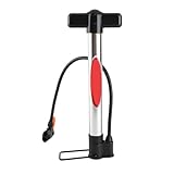 Adfaga Fahrradpumpe, tragbare Mini-Fahrrad-Handluftpumpe, Kugel-Reifenfüller aus Aluminiumlegierung, mit Mehrzweckdüse für Fahrräder, Bälle, verdickte, rutschfeste Basis, 32 cm Gef
